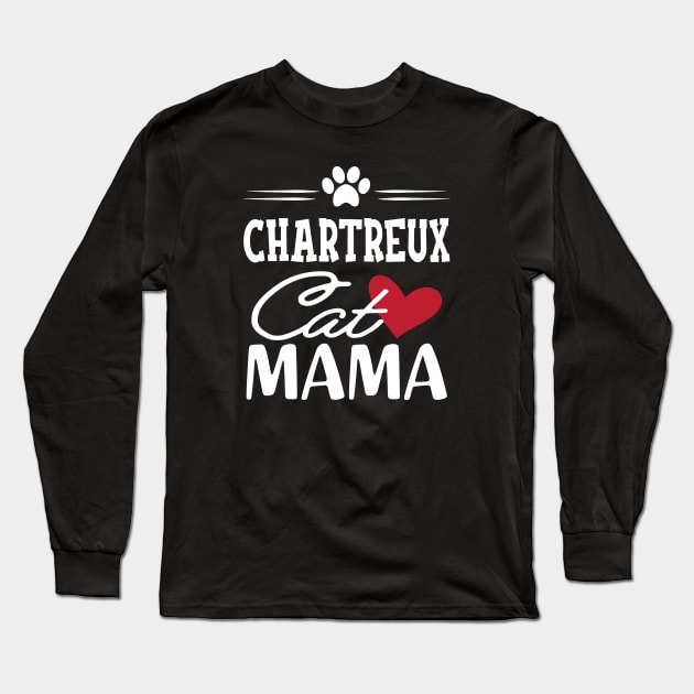 Chartreux Cat Mama Long Sleeve T-Shirt by KC Happy Shop